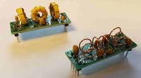 Low pass filter kits from QRP-Labs built by M0YDH for Portsdown TX use. 4m on left and 2m on right.